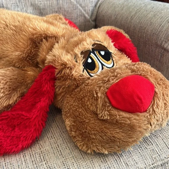 Dan Dee Brown Floppy Puppy Dog Plush Red Ears Nose - Picture 2 of 8
